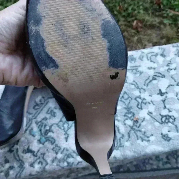 Nine West Snowball Heels Slingback Pump in Black Open Toe/Peep-toe - Picture 10 of 10